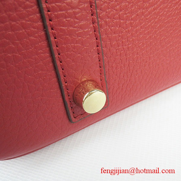 Hermes 35cm Embossed Veins Leather Bag Red 6089 Gold Hardware Hermes 35cm Embossed Veins Leather Bag Red 6089 Gold Hardware